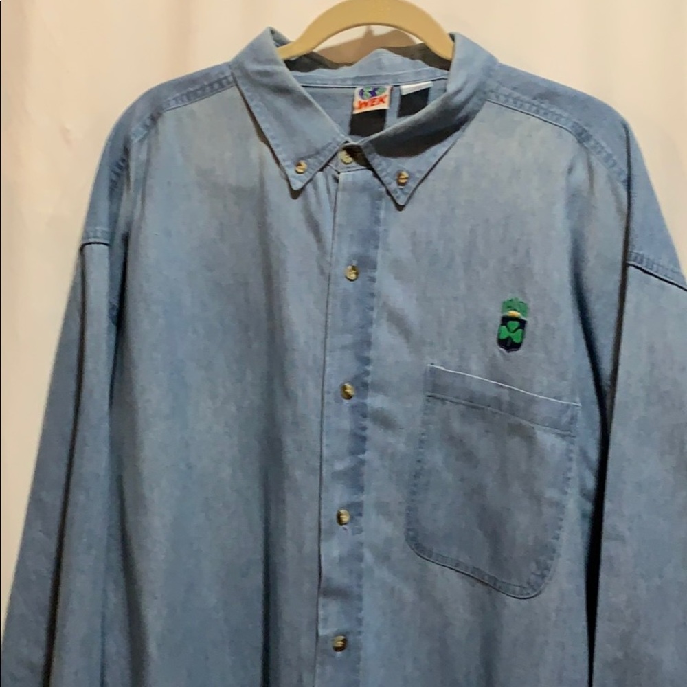 VTG WEK CHAMBRAY (IRISH) SHIRT SZ XXL DENIM BLUE